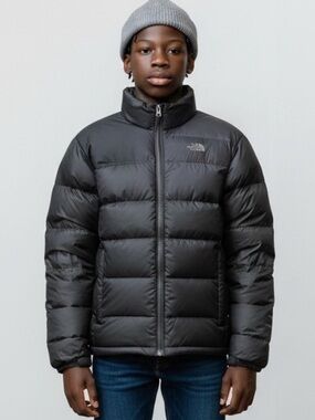 Boys XL The North Face Black Quilted Puffer Jacket 550